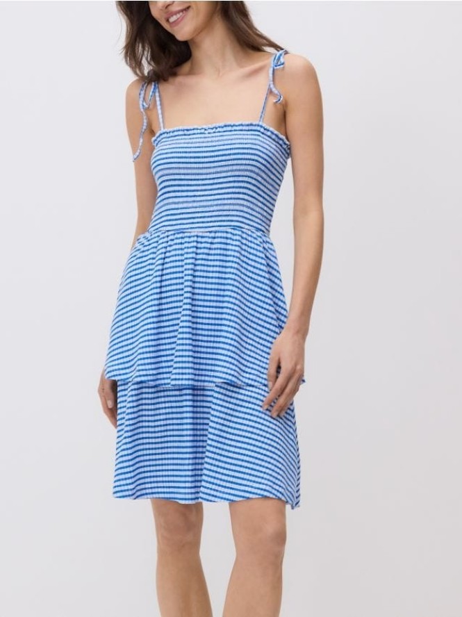 Sukienka w paski - jasnoniebieski