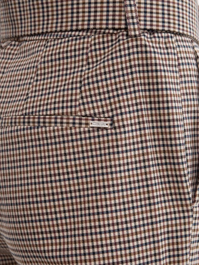 Spodnie damskie cygaretki z wysokim stanem w kratę Melisanai 000/ Melisana 000