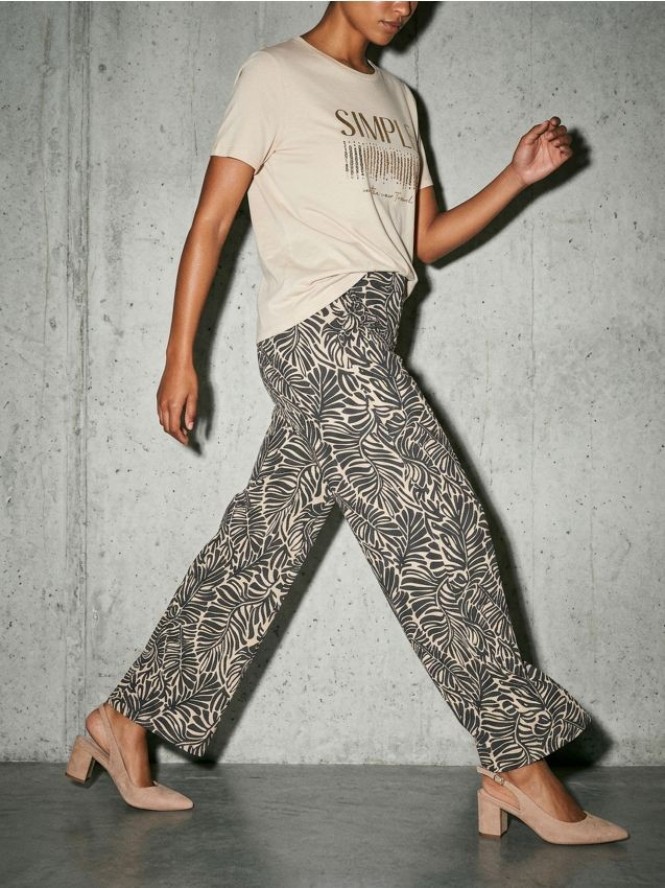 Koszulka z błyszczącą aplikacją - beżowy