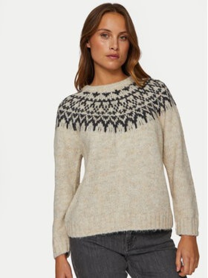 Vila Sweter Ejla 14098853 Beżowy Regular Fit