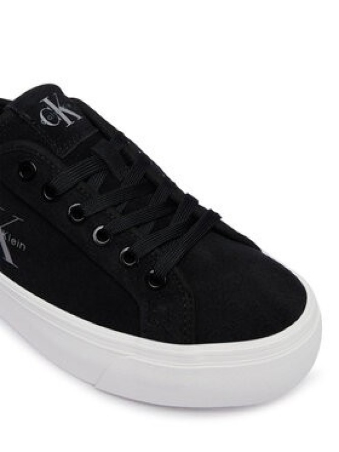 Calvin Klein Sneakersy Vulc Flatf Laceup Suede HW0HW03088 Czarny