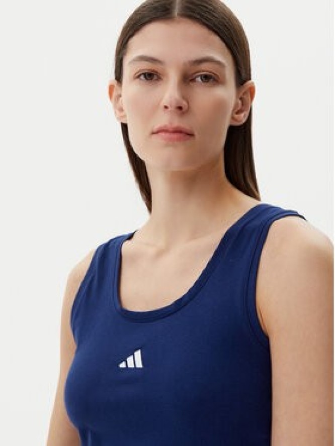 adidas Top Essentials Small Logo JC5939 Granatowy Slim Fit