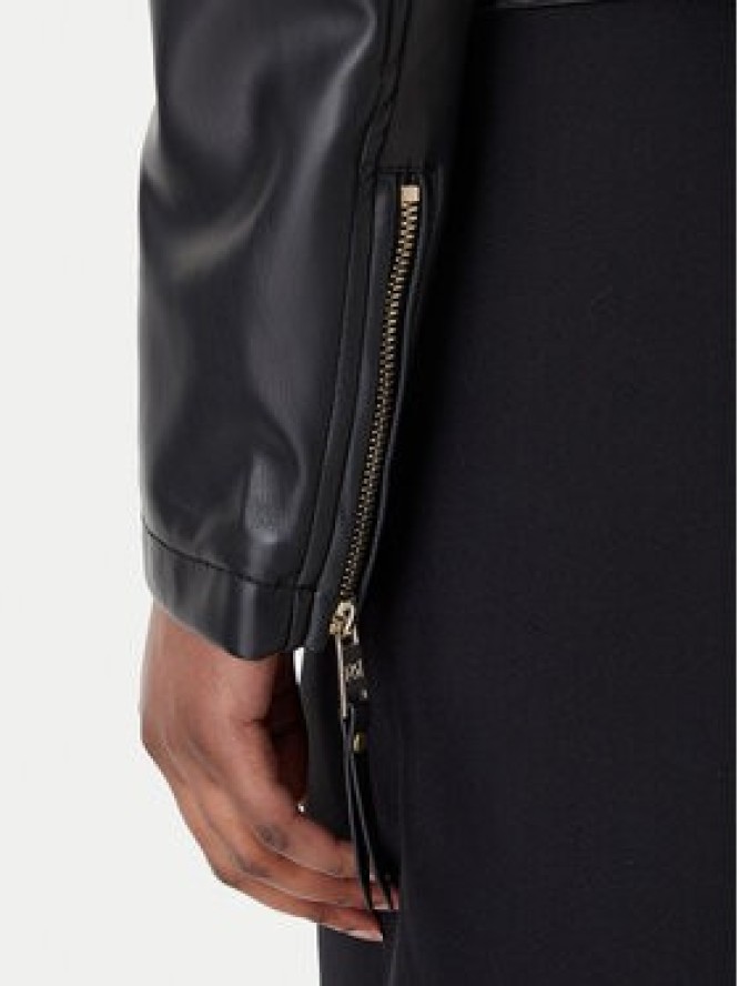 Rinascimento Kurtka z imitacji skóry CFC0124666003 Czarny Regular Fit