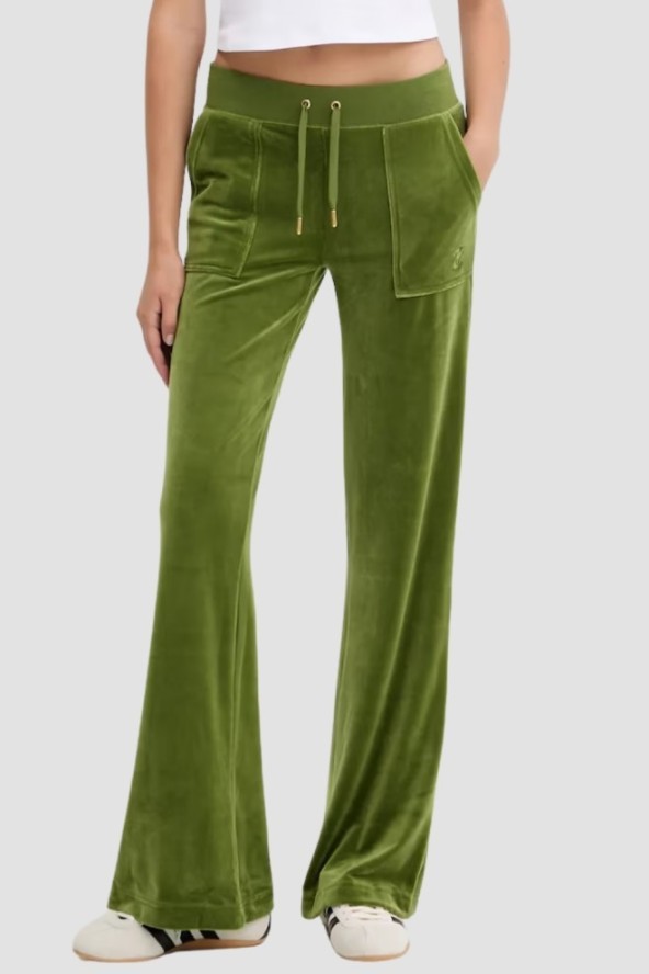 JUICY COUTURE Oliwkowe spodnie dresowe damskie Layla Low Rise, Rozmiar XS