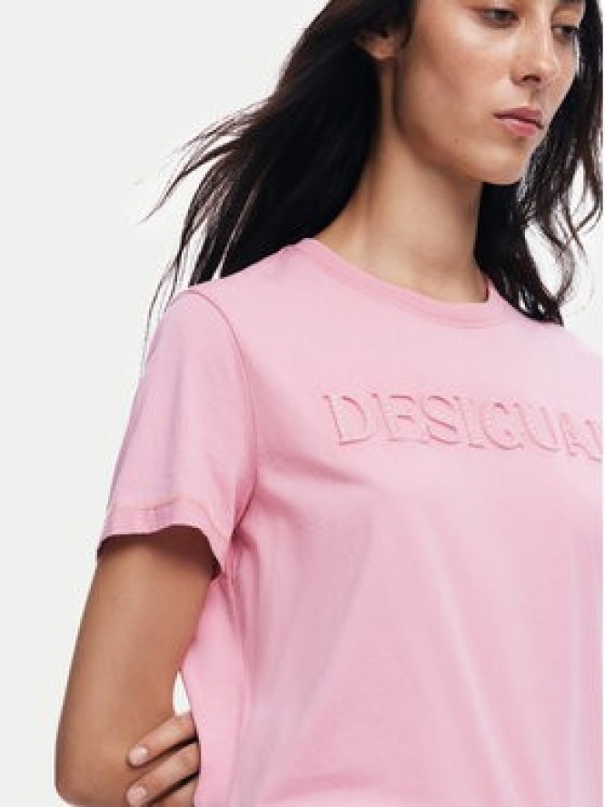 Desigual T-Shirt Brandy 24WWTK24 Różowy Regular Fit