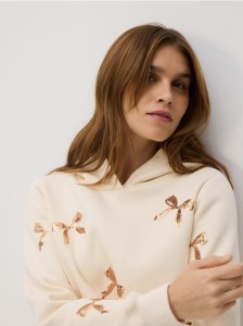 Bluza ze świątecznym motywem - złamana biel