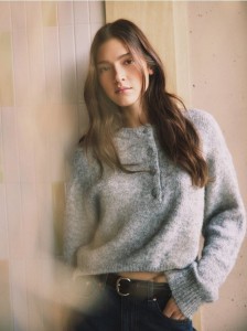 Sweter z domieszką wełny - szary