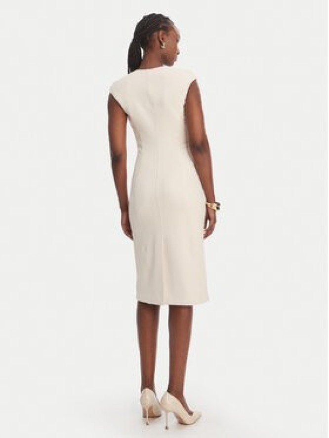 Elisabetta Franchi Sukienka koktajlowa AB-900-61E2-V430 Écru Regular Fit