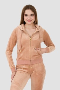 JUICY COUTURE Beżowa damska bluza Robertson Gold Hoodie, Rozmiar S