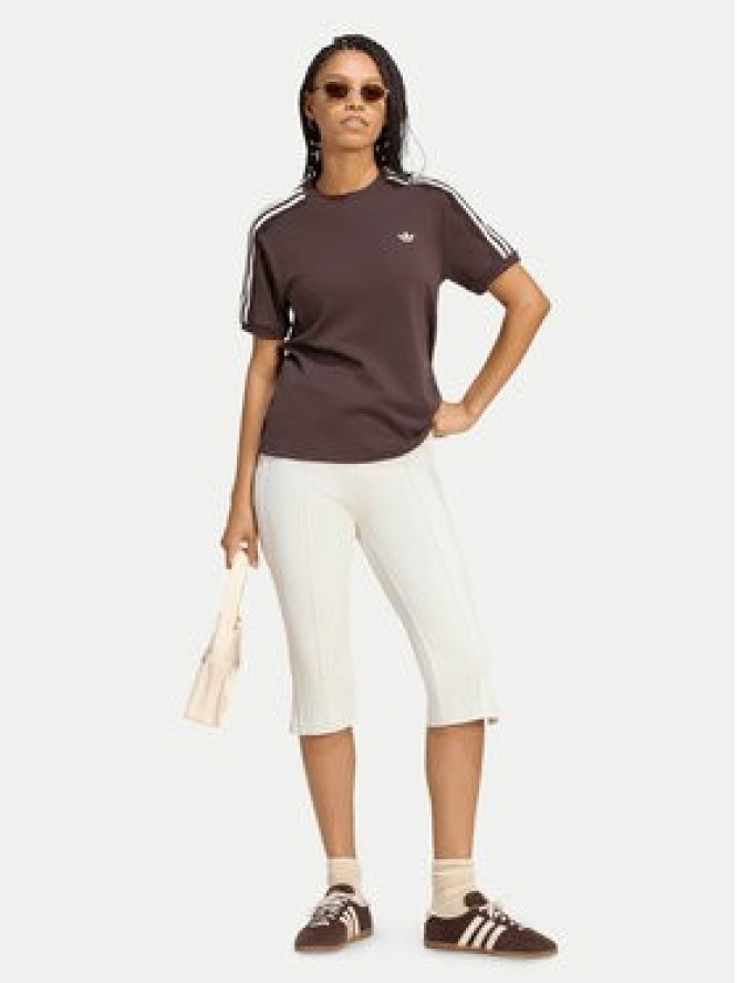 adidas T-Shirt Lace 3 Stripes LG4261 Brązowy Regular Fit