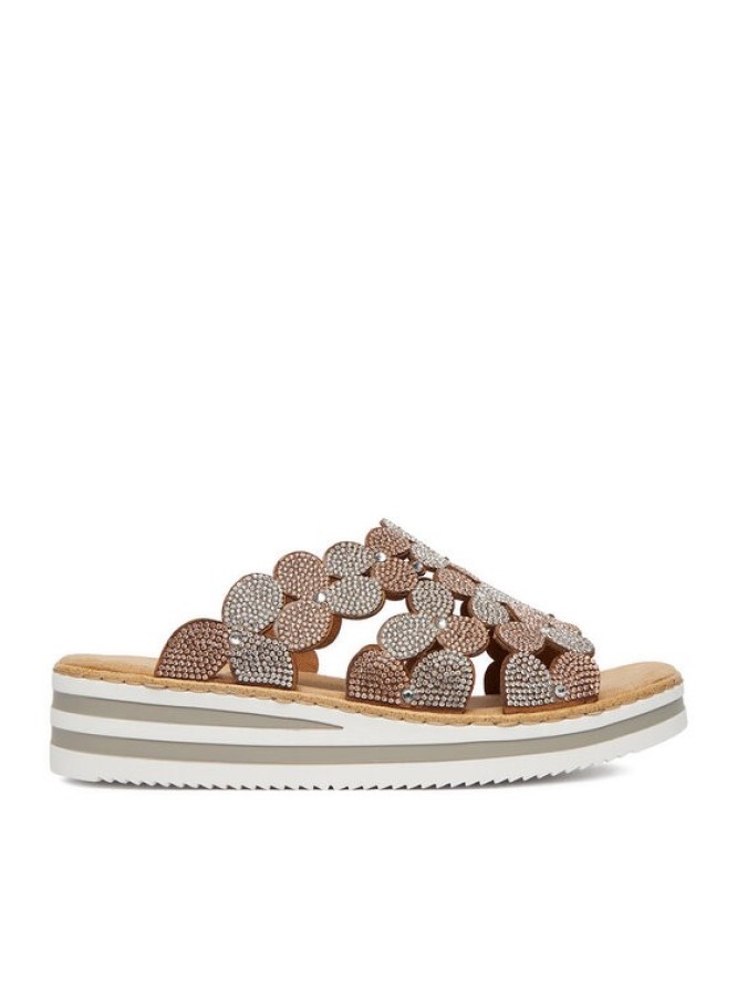 Rieker Klapki CEO-V02R8-90 Złoty