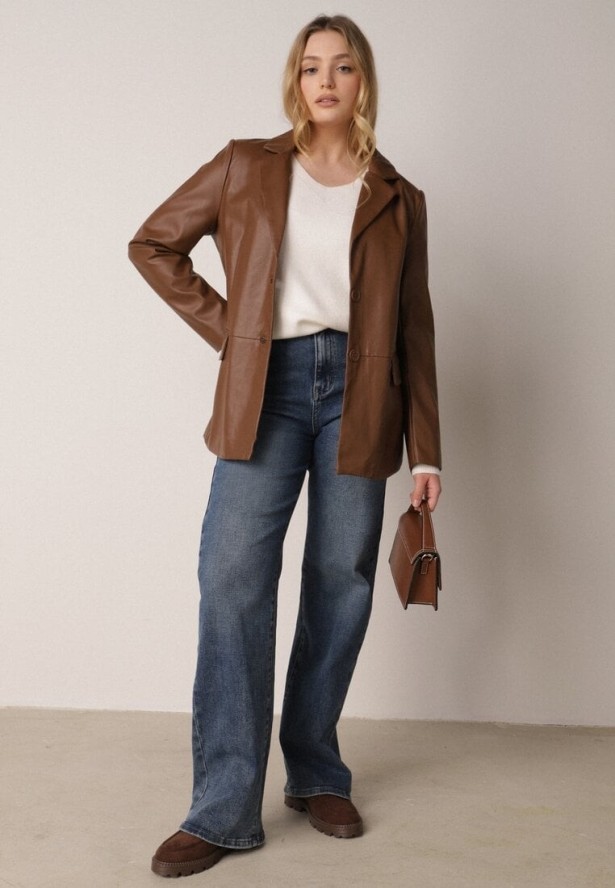 Niebieskie Szerokie Jeansy z Bawełną i Domieszką Wiskozy z Wysokim Stanem Crianise