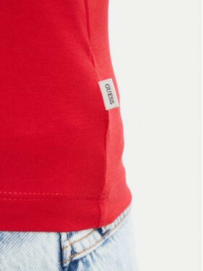 Guess Jeans Top W6YP20 K4202 Czerwony Slim Fit