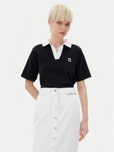 KARL LAGERFELD Polo A2W17111 Czarny Regular Fit