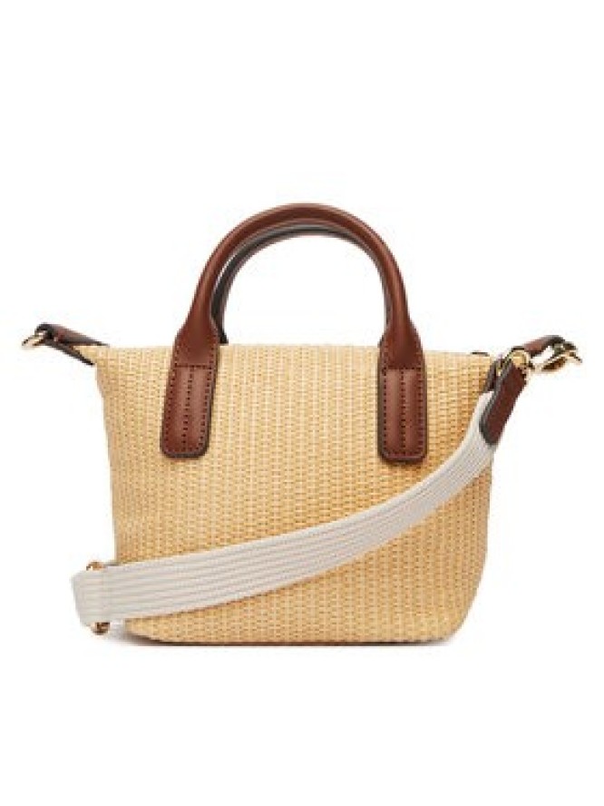 Tommy Hilfiger Torebka Popette Micro Tote Raffia AW0AW18526 Beżowy