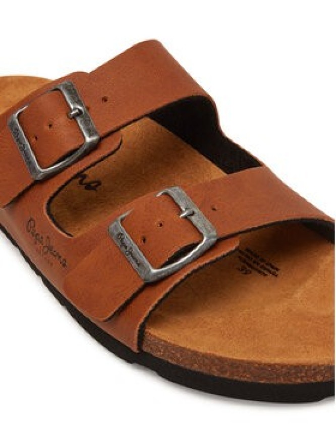 Pepe Jeans Klapki PLS90637 Brązowy