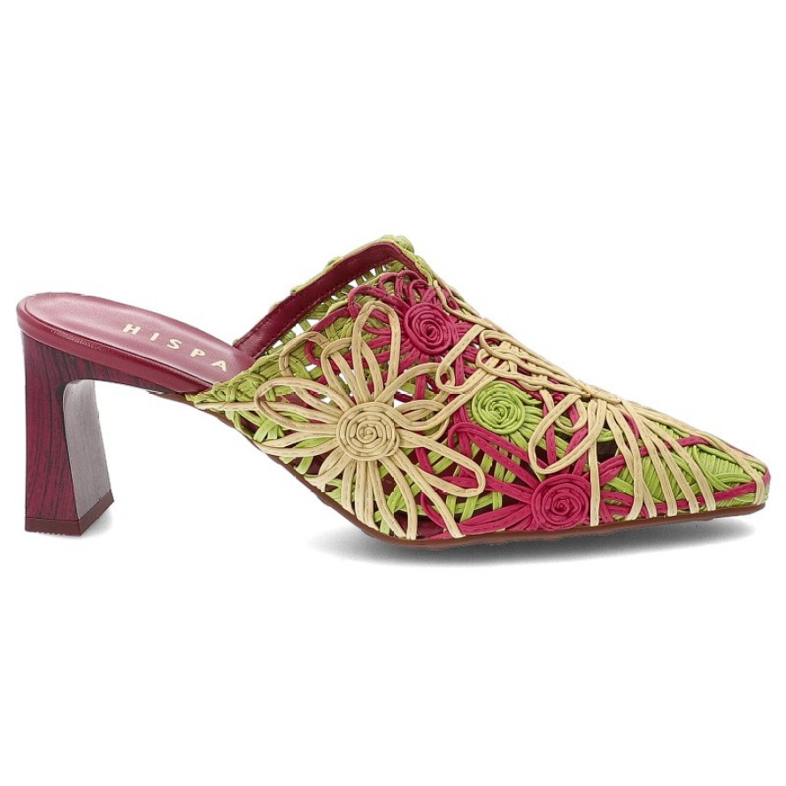 Sandały damskie Hispanitas, cholewka z materiału dekoracyjne plecione aplikacje odkryta pięta stabilny obcas zapewniający wygodę podczas chodzenia, k