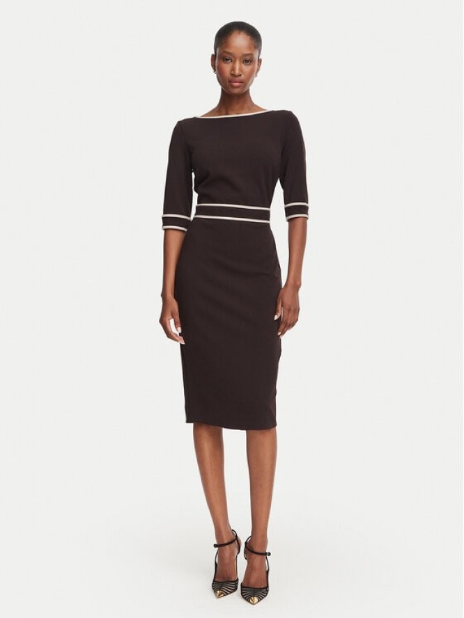 Rinascimento Sukienka koktajlowa CFC0131086003 Brązowy Slim Fit