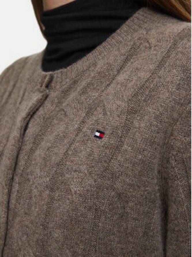 Tommy Hilfiger Kardigan Soft WW0WW52191 Beżowy ciemny Regular Fit