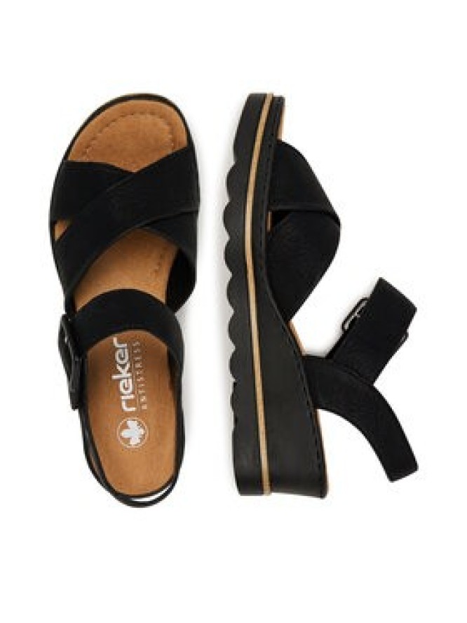 Rieker Sandały 67463-00 Czarny