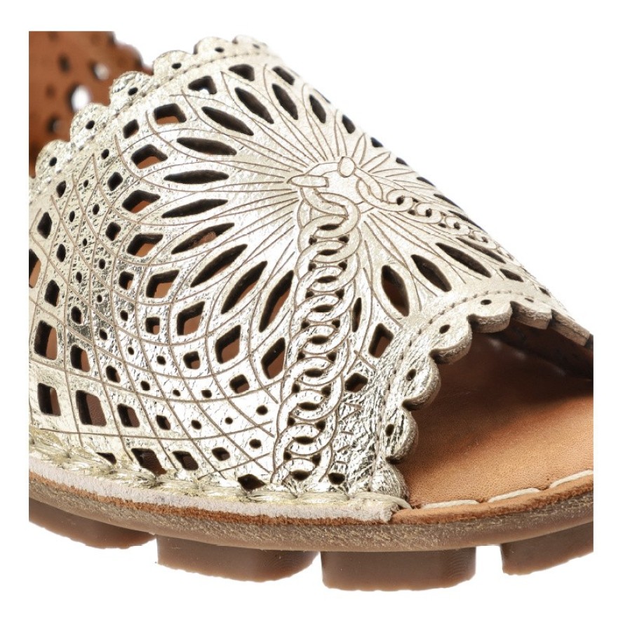 Złote Baleriny Ravini Wygodne Obuwie Damskie