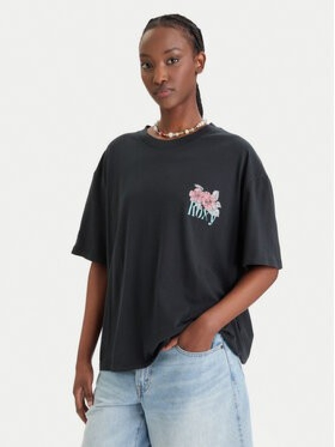 Roxy T-Shirt Talloversize Washed ERJZT06081 Czarny Oversize