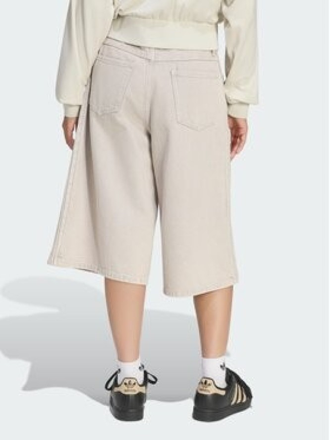 adidas Bermudy KQ6477 Beżowy jasny Oversize