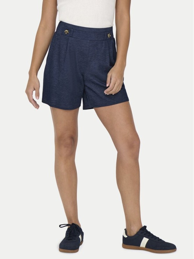 JDY Szorty materiałowe Birdie Geggo 15320995 Granatowy Regular Fit