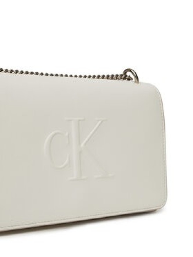 Calvin Klein Jeans Torebka Sculpted Ew Flap Conv Chain LV04K3035G Biały