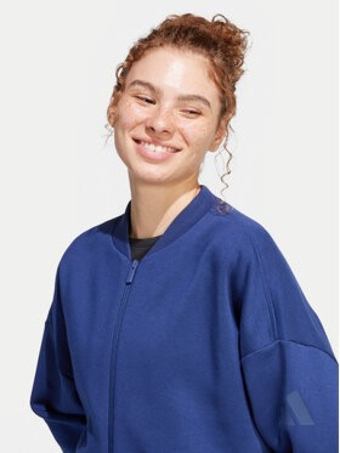 adidas Bluza Essentials Contemporary Logo JD9968 Granatowy Loose Fit