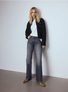 Jeansy straight - szary