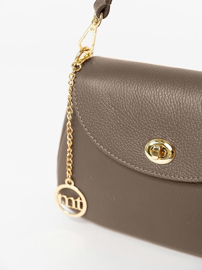 Mia Tomazzi Skórzana torebka "Evaristo" w kolorze szarobrązowym - 23 x 16 x 6 cm rozmiar: onesize