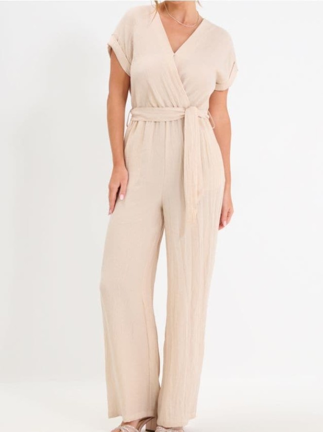 Kombinezon z wiskozą - kremowy