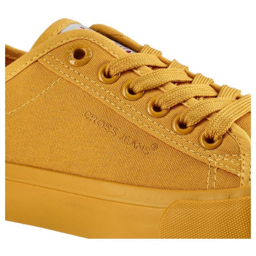 Trampki damskie Cross Jeans, sznurowany fason niska cholewka cholewka z wytrzymałego materiału tekstylnego klasyczny gumowy nosek płaska elastyczna p