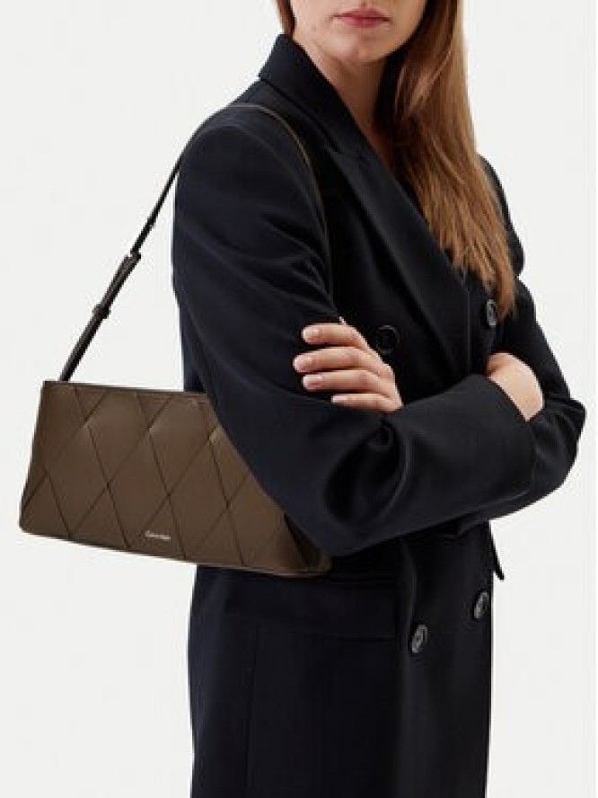 Calvin Klein Torebka Ck Woven Elongated Shoulder Bag K60K612992 Brązowy