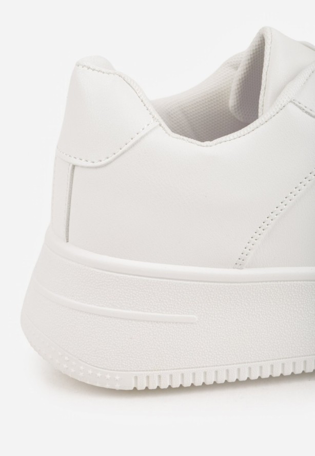 Białe Sneakersy na Platfromie z Bieżnikiem i Perforacją Artie