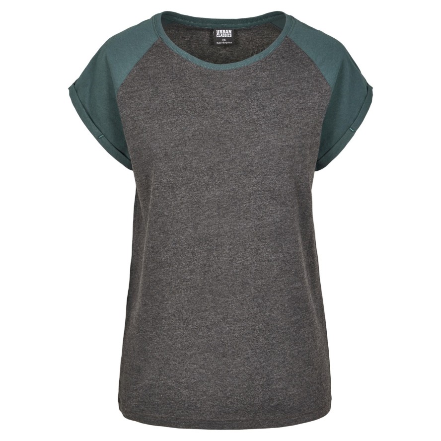 Damski T-shirt w dużych rozmiarach Urban Classic contrat raglan