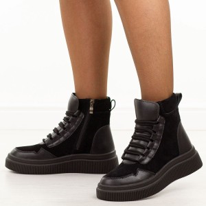 Czarne skórzane botki damskie Filippo Dbt7270/25