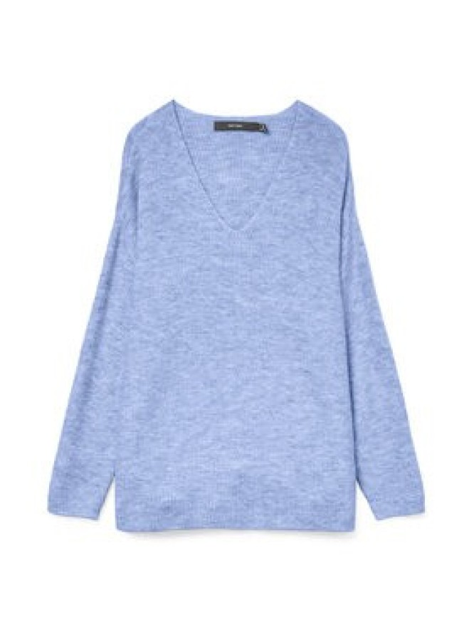 Vero Moda Sweter Crewlefile 10233357 Błękitny Loose Fit