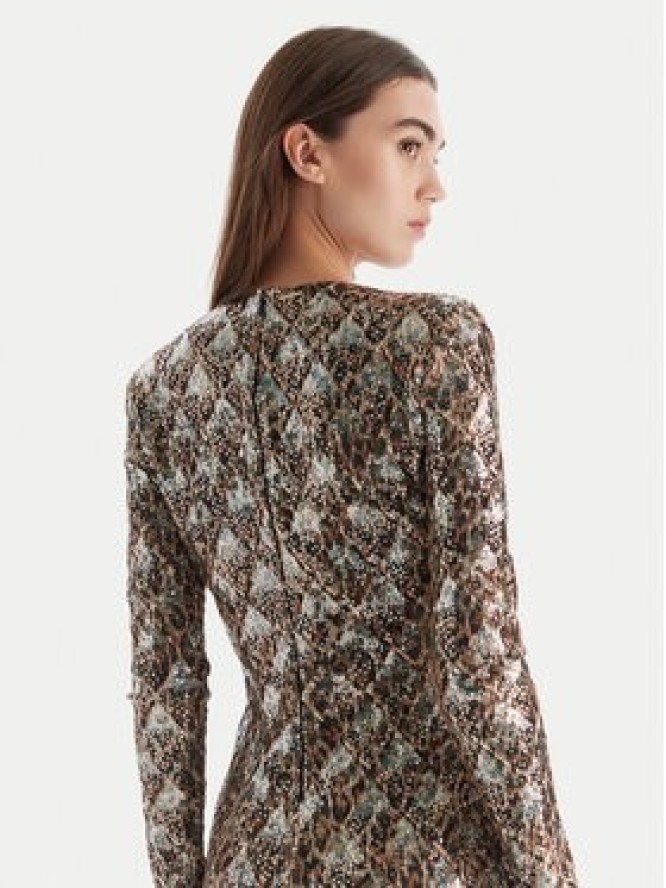 Just Cavalli Sukienka koktajlowa 79PAO953 JS528 Beżowy Slim Fit