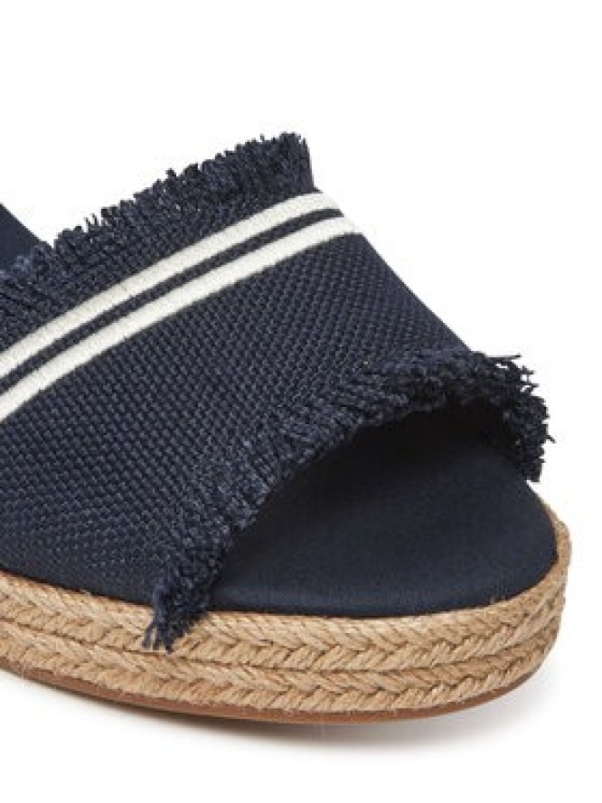 Tommy Hilfiger Espadryle Fringe Canvas Medium Wedge FW0FW08879 Granatowy
