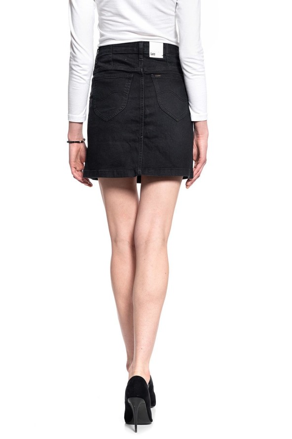 SPÓDNICA JEANSOWA LEE TAILORED A LINE SKIRT BLACK TYRO L38BCPJW 112108136