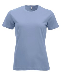 clique New Classic-T Women – Klasyczny T-shirt z bawełny ringspun – light blue