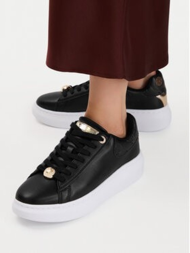 Guess Sneakersy FLTFRE LEA12 Czarny