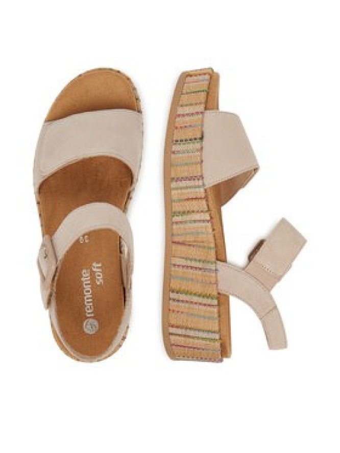 Remonte Sandały D1N54-60 Beżowy