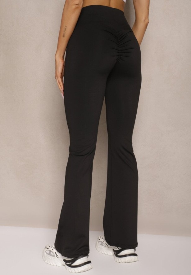 Czarne Legginsy Dzwony High Waist Orruvana