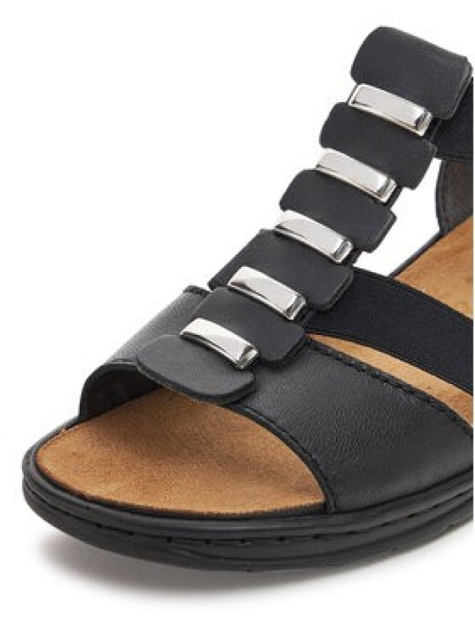 Rieker Sandały 64580-00 Czarny