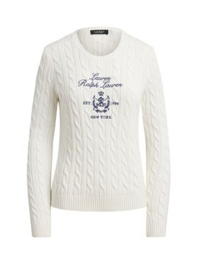 LAUREN RALPH LAUREN Sweter 200P03508003 Biały Slim Fit