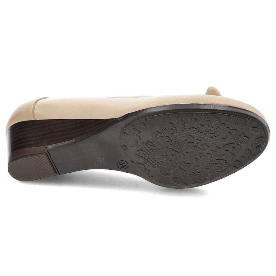 Beżowe Półbuty Baldaccini Skórzane Buty Damskie