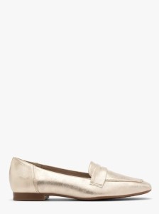 Platynowe mokasyny na płaskiej podeszwie